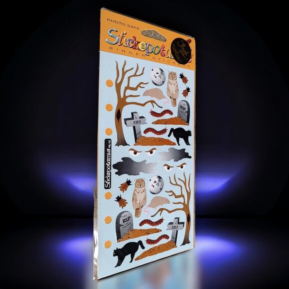 Sealed Vintage Stickopotamus Halloween Stickers Witches Brew & Spooky Owl Night - Picture 4 of 6